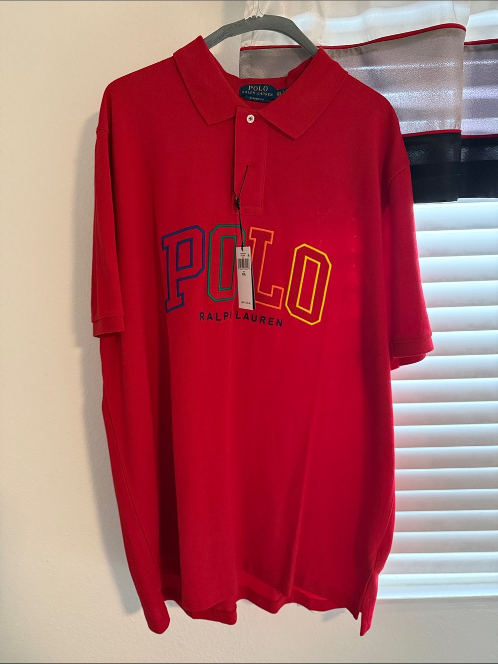 Polo by Ralph Lauren Red Short-Sleeve Polo with Multicolor POLO Logo
